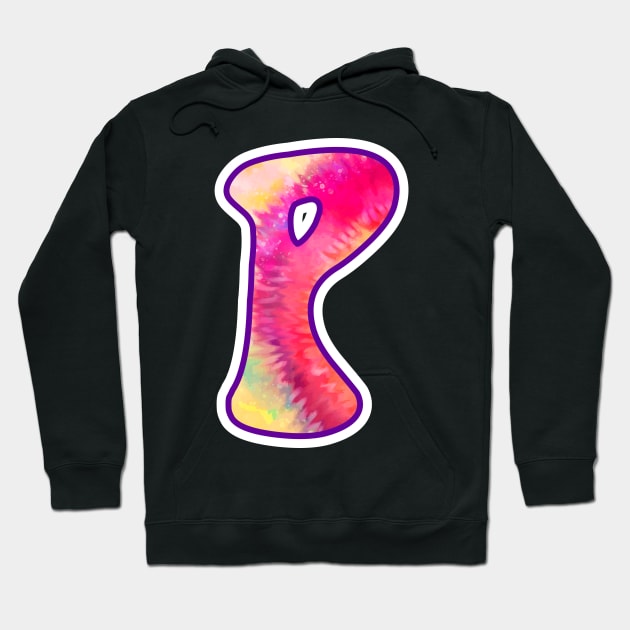 Letter P Hippie Tie Dye Hoodie by redblackline